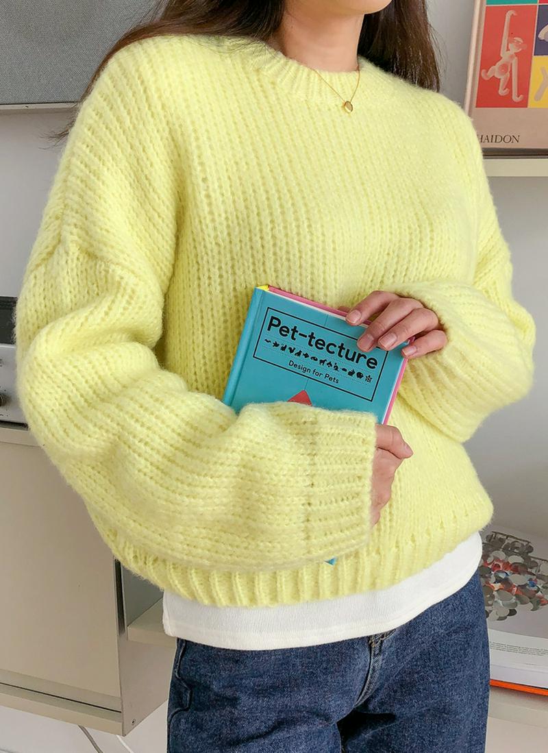 ドロップショルダーデイリーニット