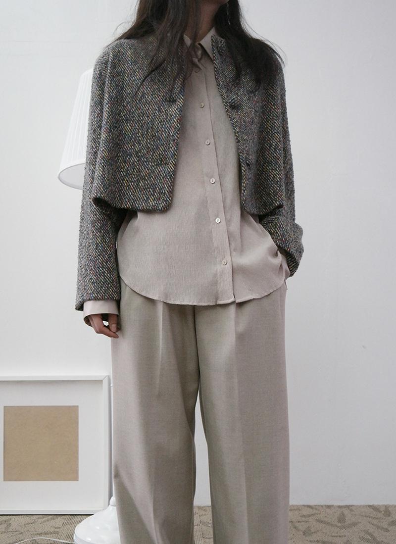 ミックスカラークロップドジャケット