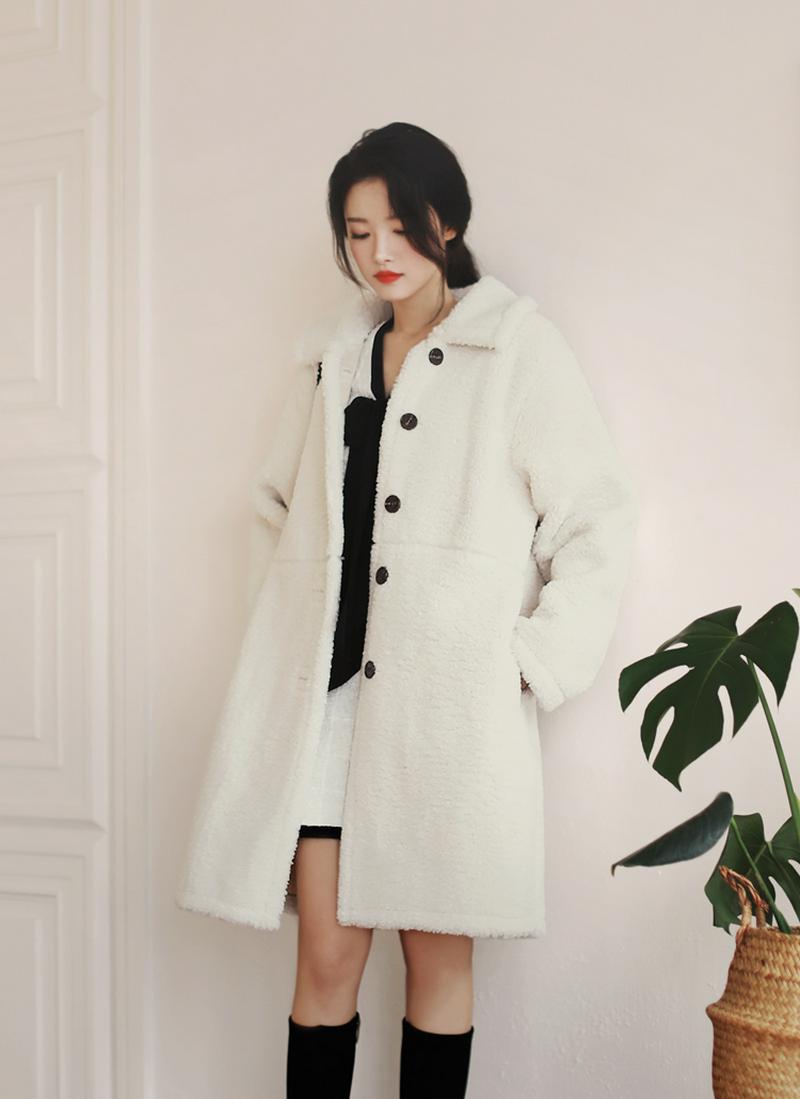 ボアカラーボタンジャケット