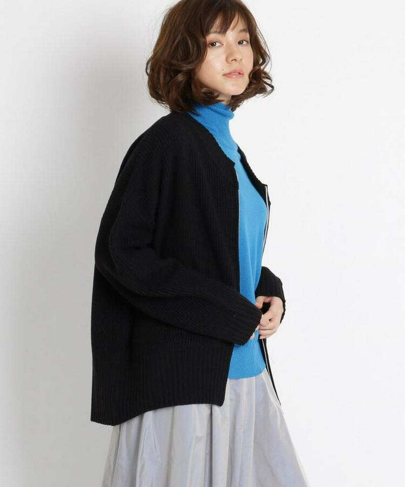 【洗える】ワイドジップニットカーディガン