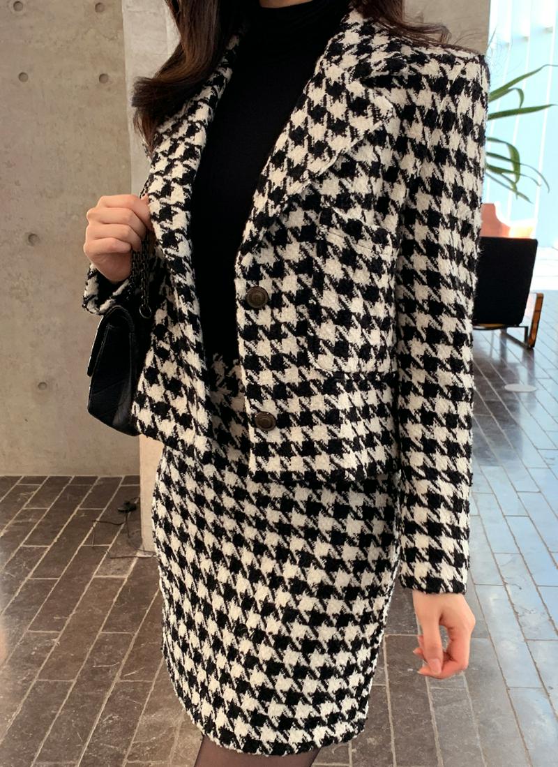 千鳥柄シングルジャケット