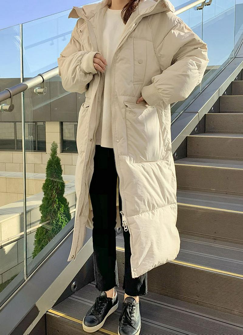 フラップポケットロング中綿ジャケット