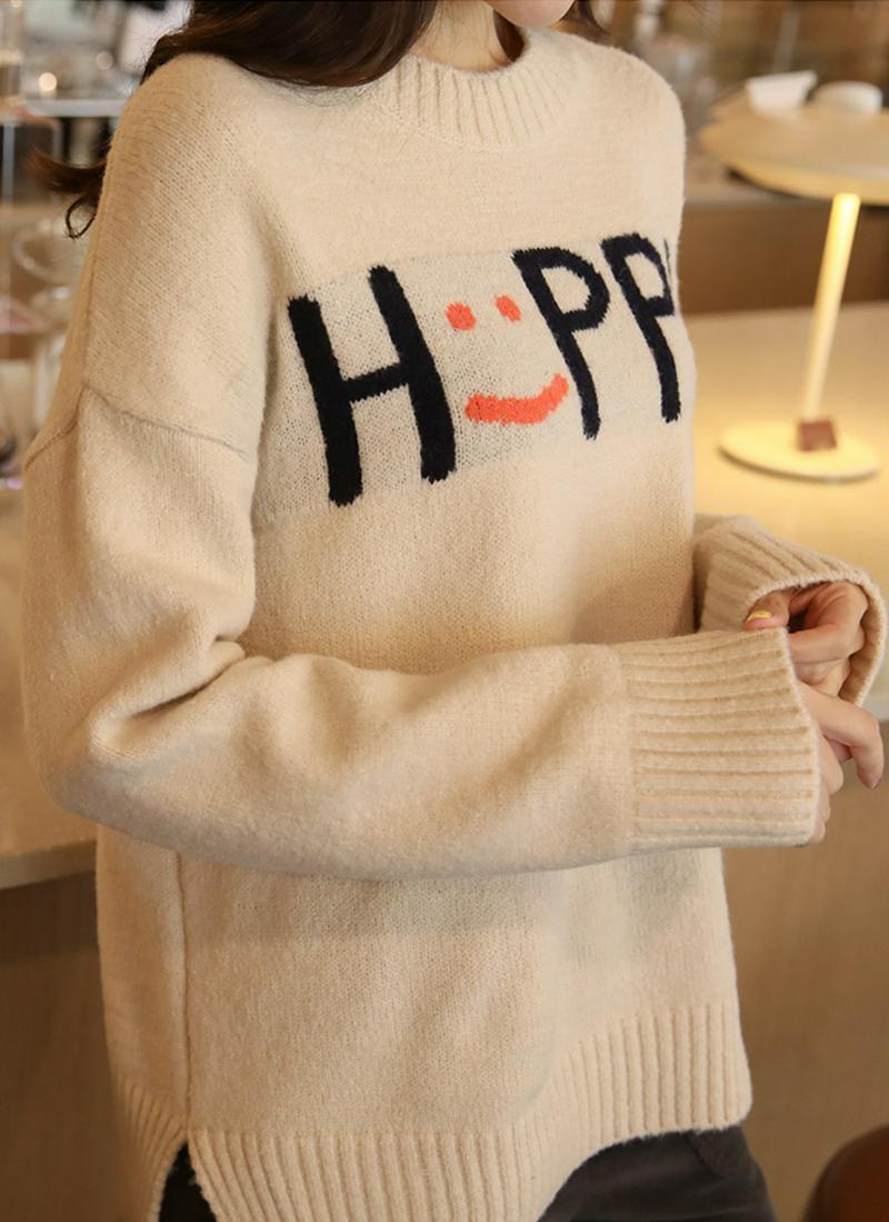 HAPPYアクリル混ニット