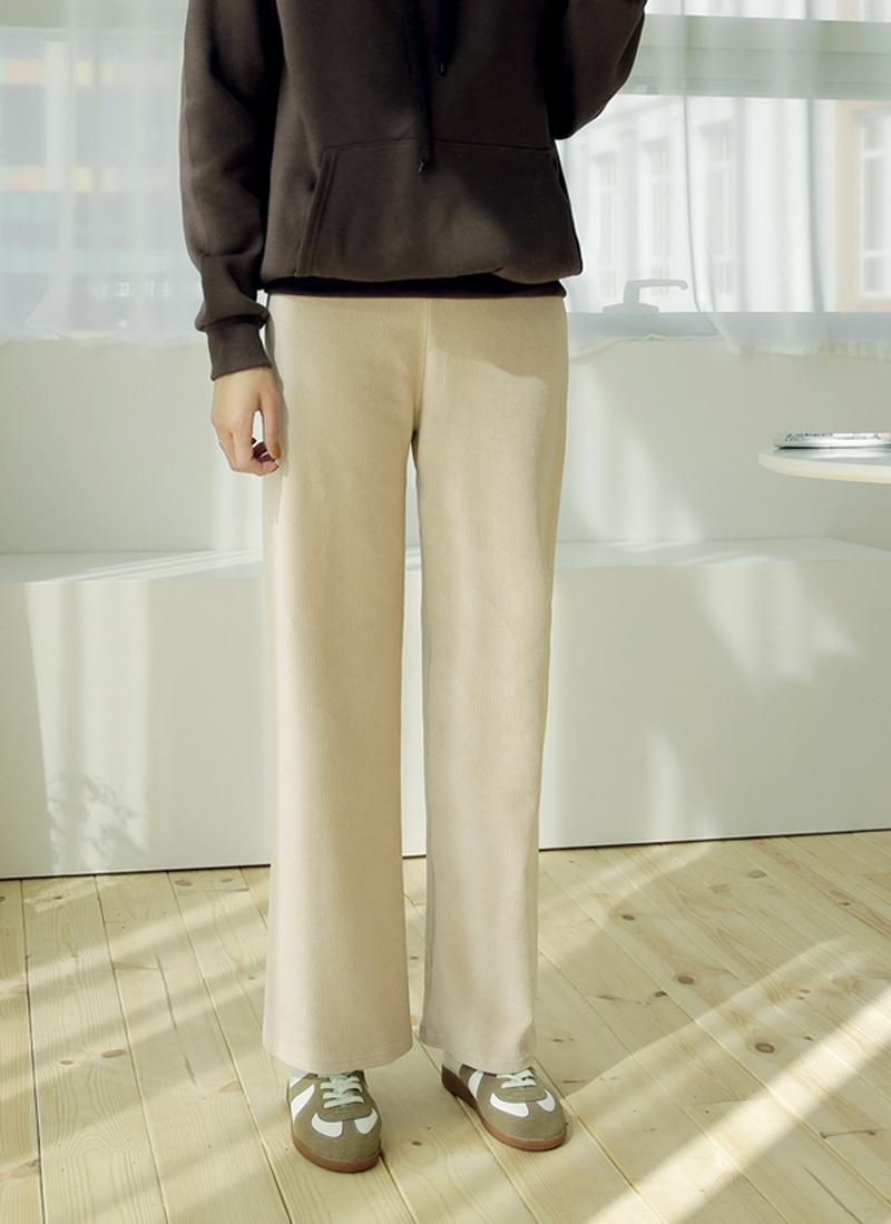 ウエストゴムベロアワイドストレートパンツ