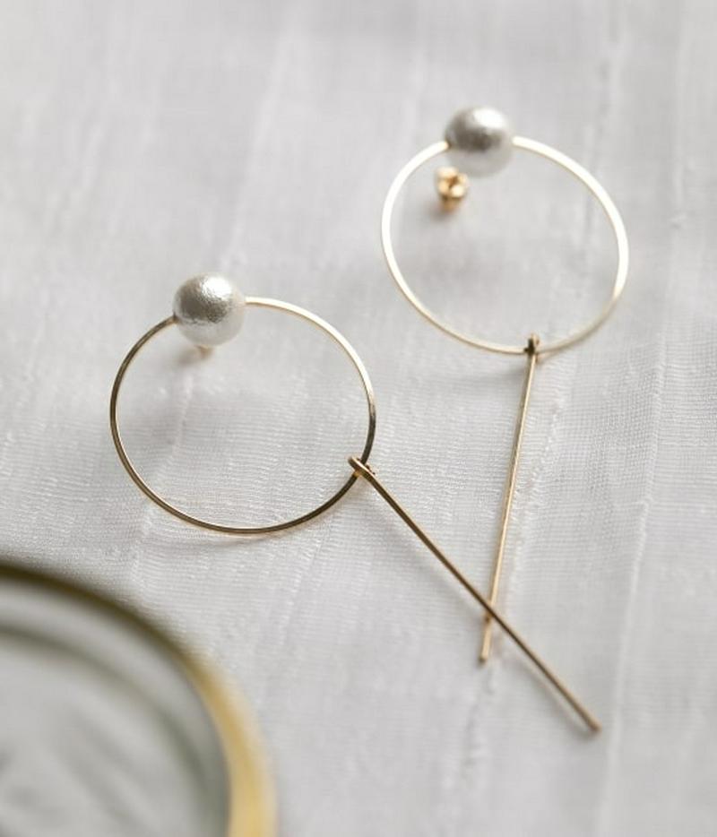 【DeWLuX】コットンパールリングバーピアス