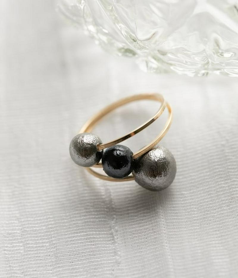 【DeWLuX】コットンパール3粒リング