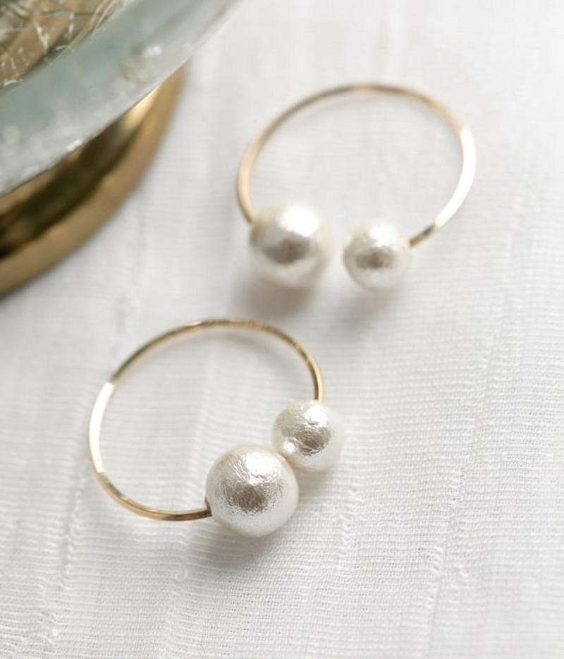 【DeWLuX】コットンパールイヤリング