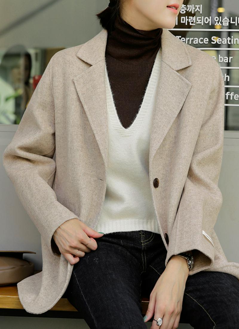 ウール混ヘリンボーンジャケット