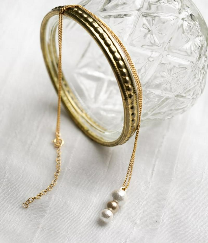 【DeWLuX】コットンパール3粒ネックレス