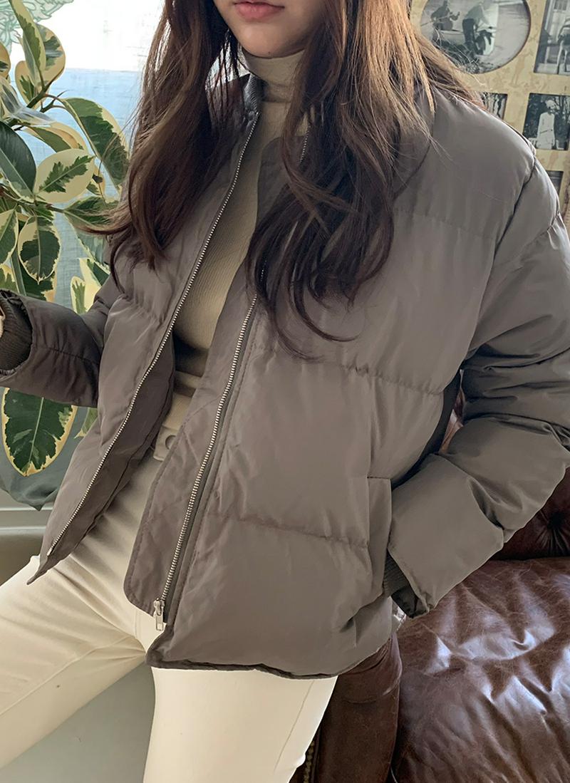 リブカラージップアップ中綿ジャケット