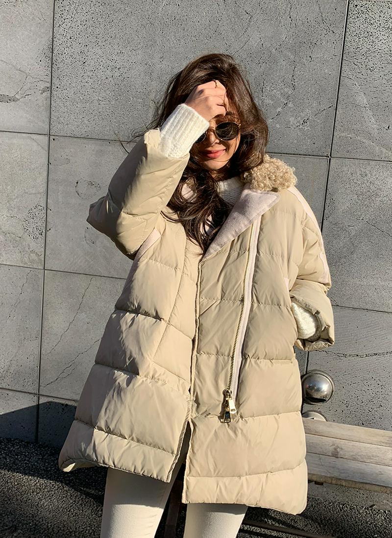 プードルファーカラー中綿ジャケット