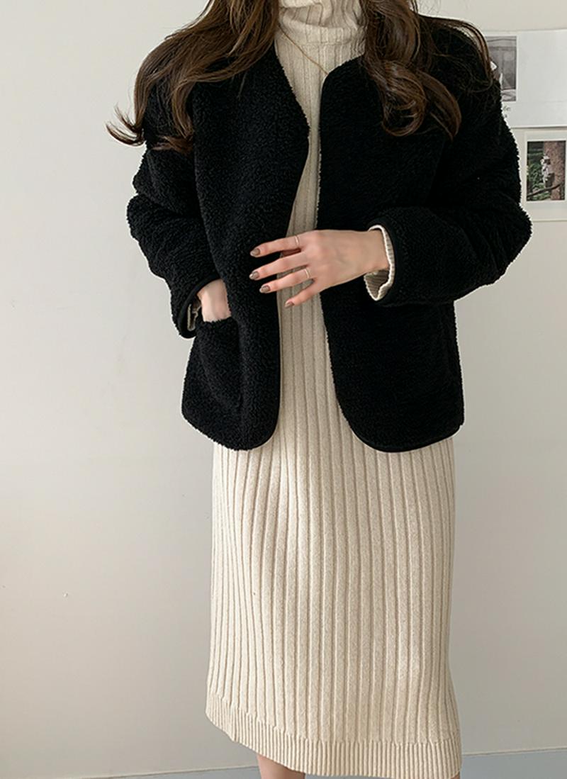 リバーシブルボアムートン風ジャケット