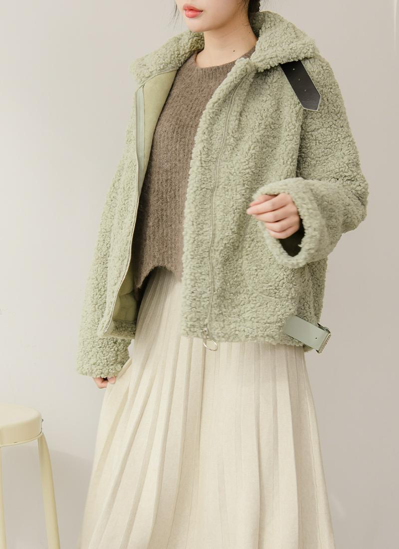 ベルトディテールボアジャケット