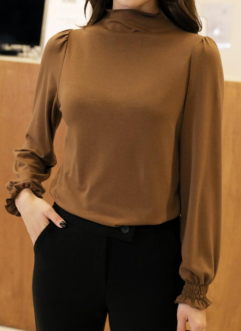 裏起毛パフスリーブ長袖Tシャツ