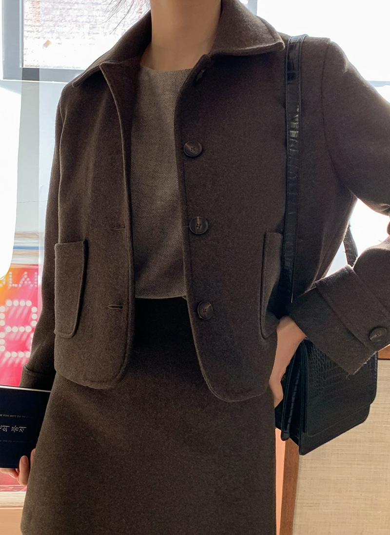 ウールブレンドアウトポケットジャケット