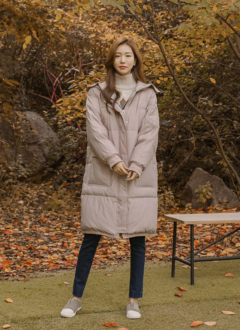 ダックダウンロングジャケット