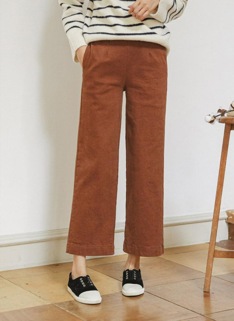 裏起毛バックゴムワイドパンツ