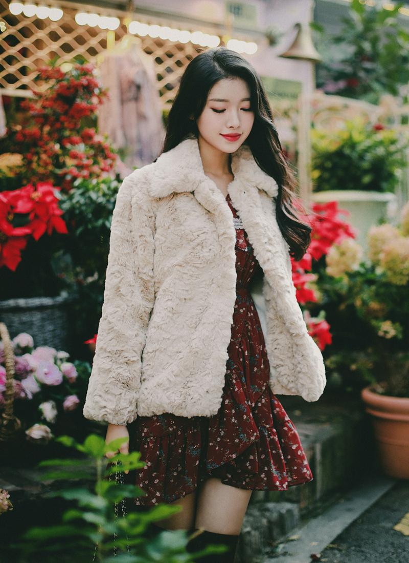 フェイクファーカラージャケット