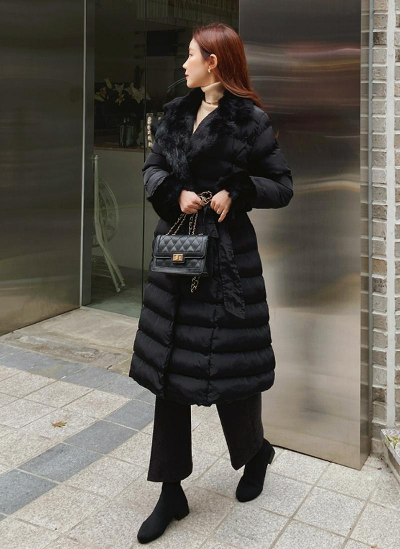 ラビットファー中綿ジャケット