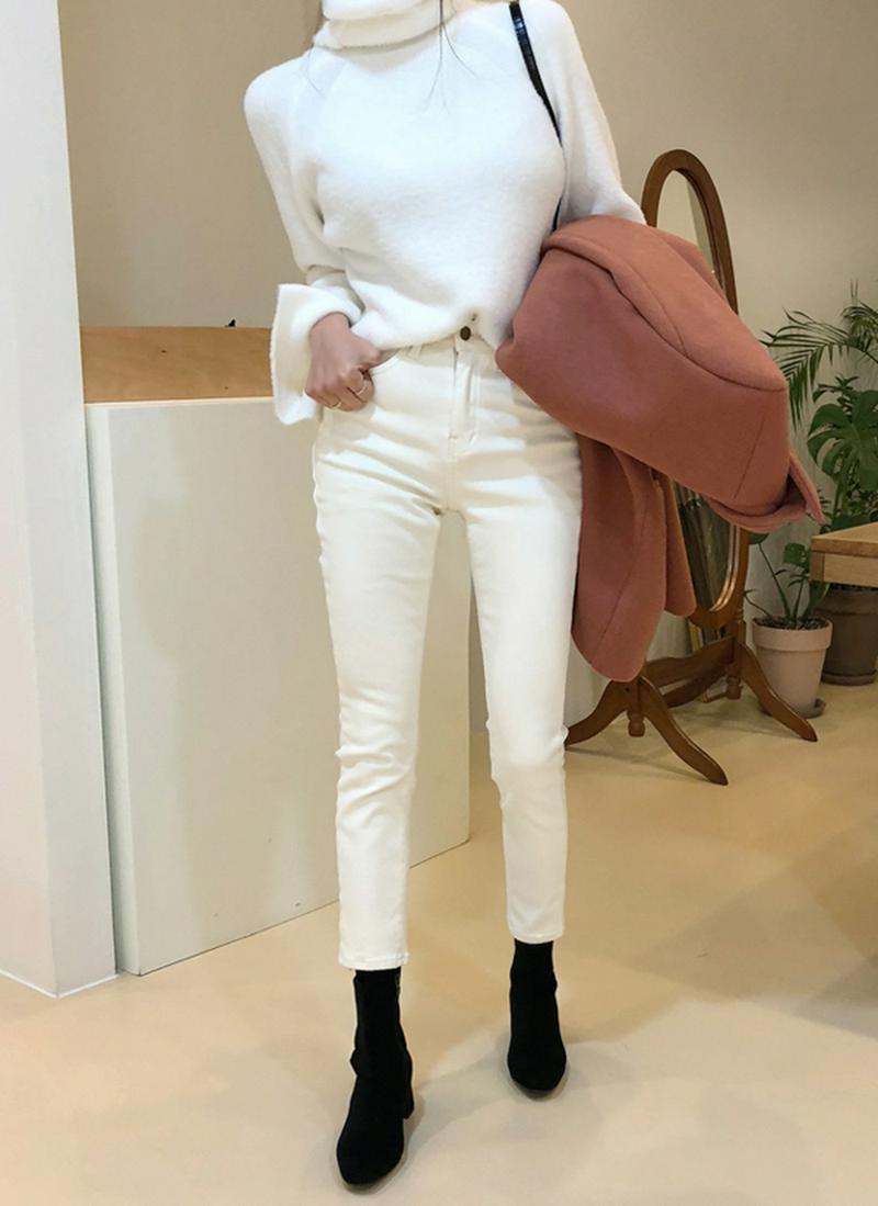 ハイウエスト起毛パンツ