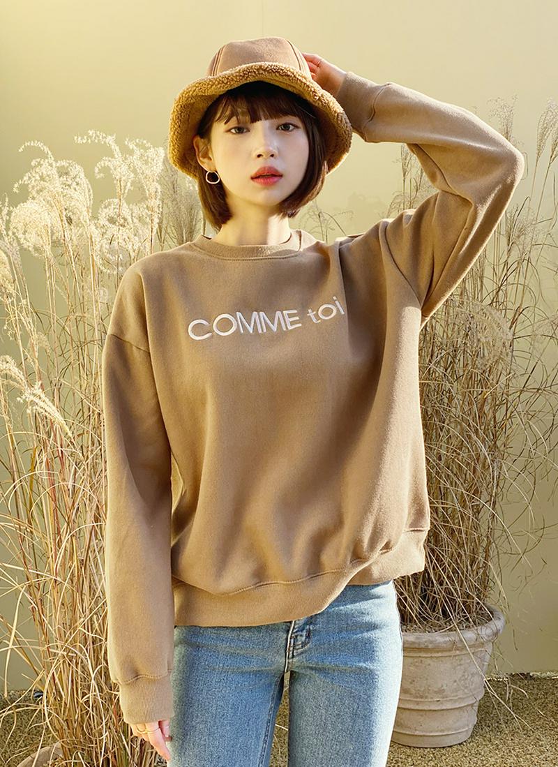 裏起毛COMME toi刺繍スウェット・全4色