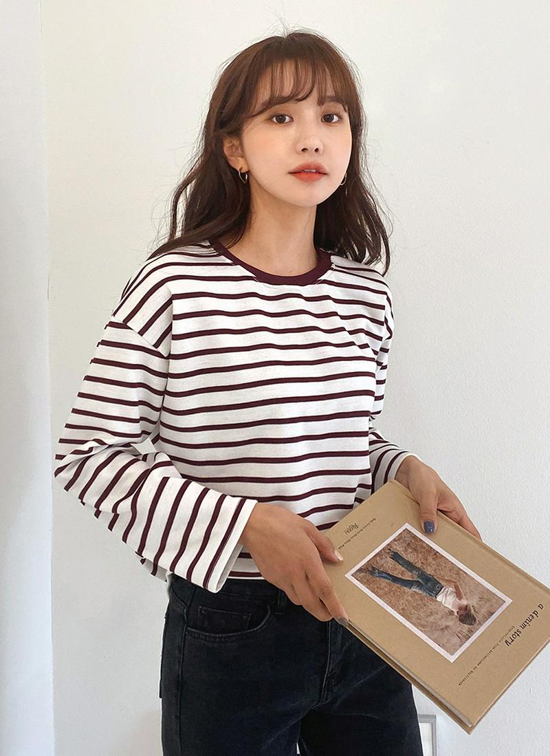 裏起毛ボーダーTシャツ・全4色