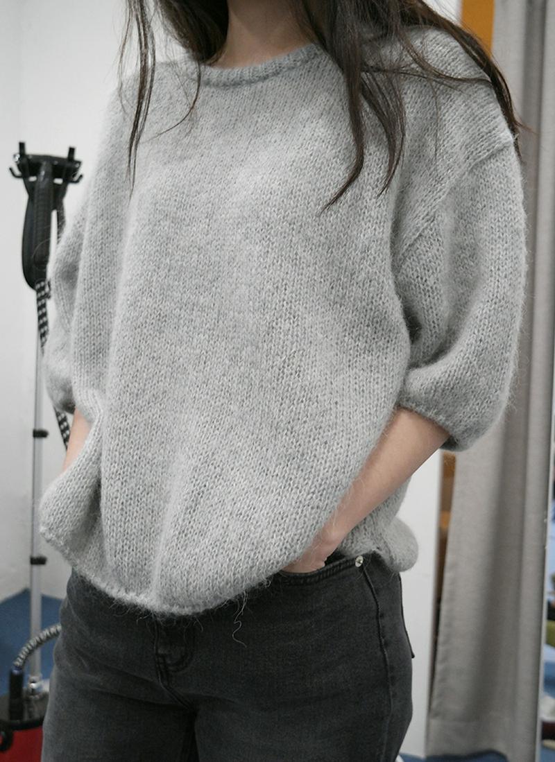 モヘアアルパカ混ハーフニット