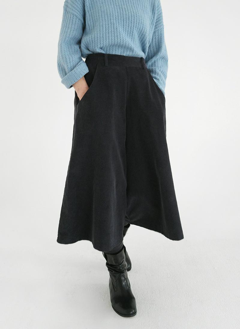 コーデュロイワイドクロップドパンツ