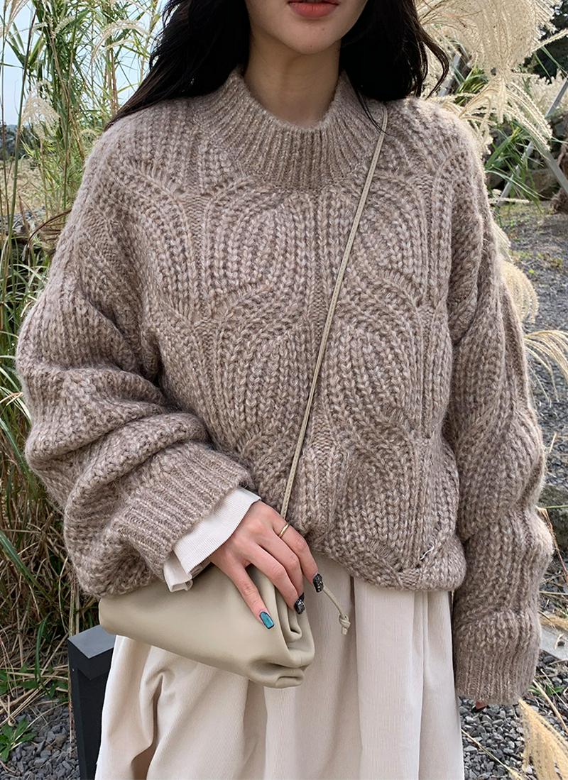 ウールブレンドパターンニット