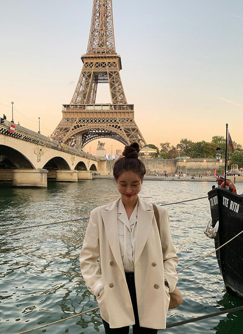 チェックダブルボタンジャケット