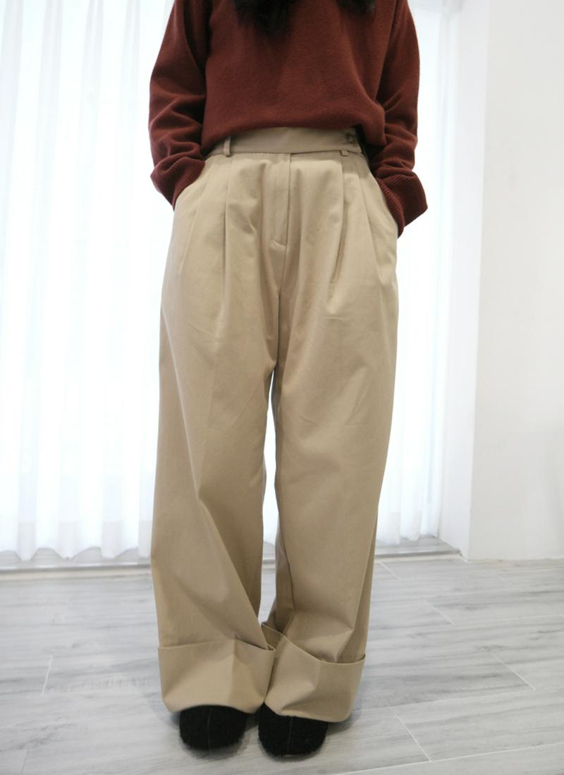ロールアップヘムワイドパンツ