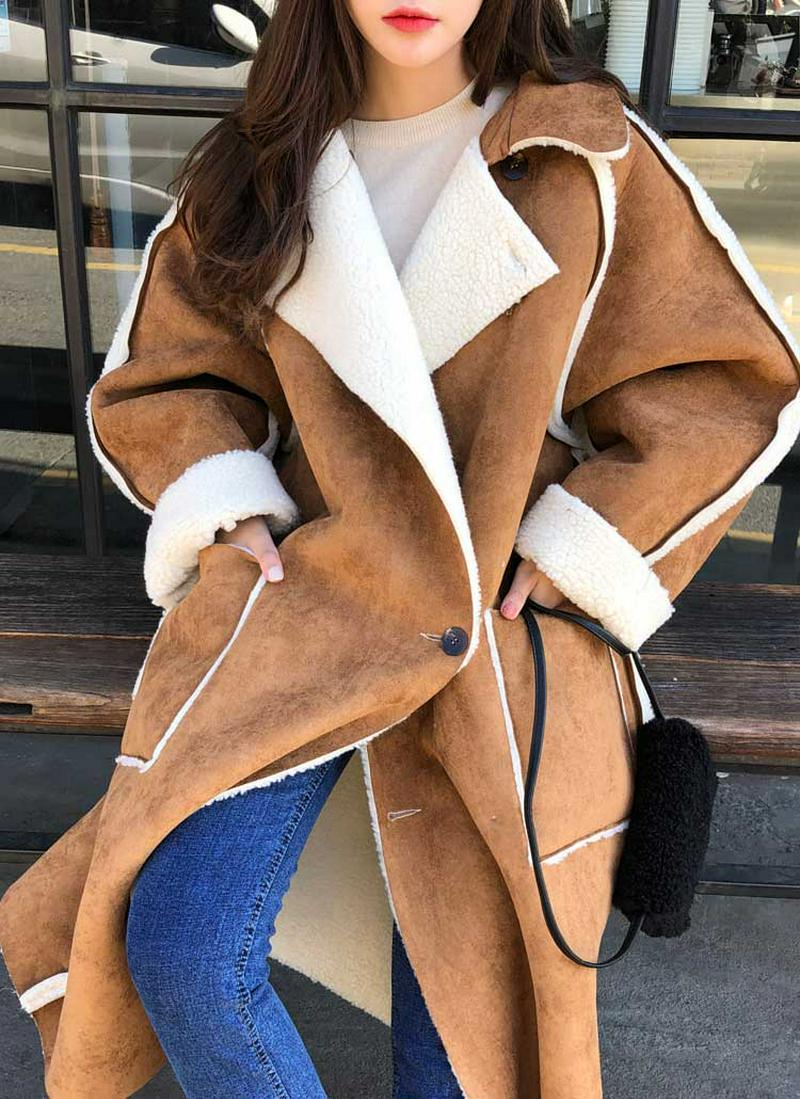 ベルト付ムートンロングジャケット