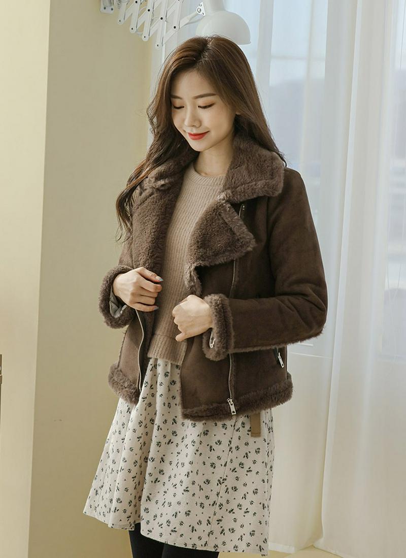 ネックベルトフェイクムートンジャケット