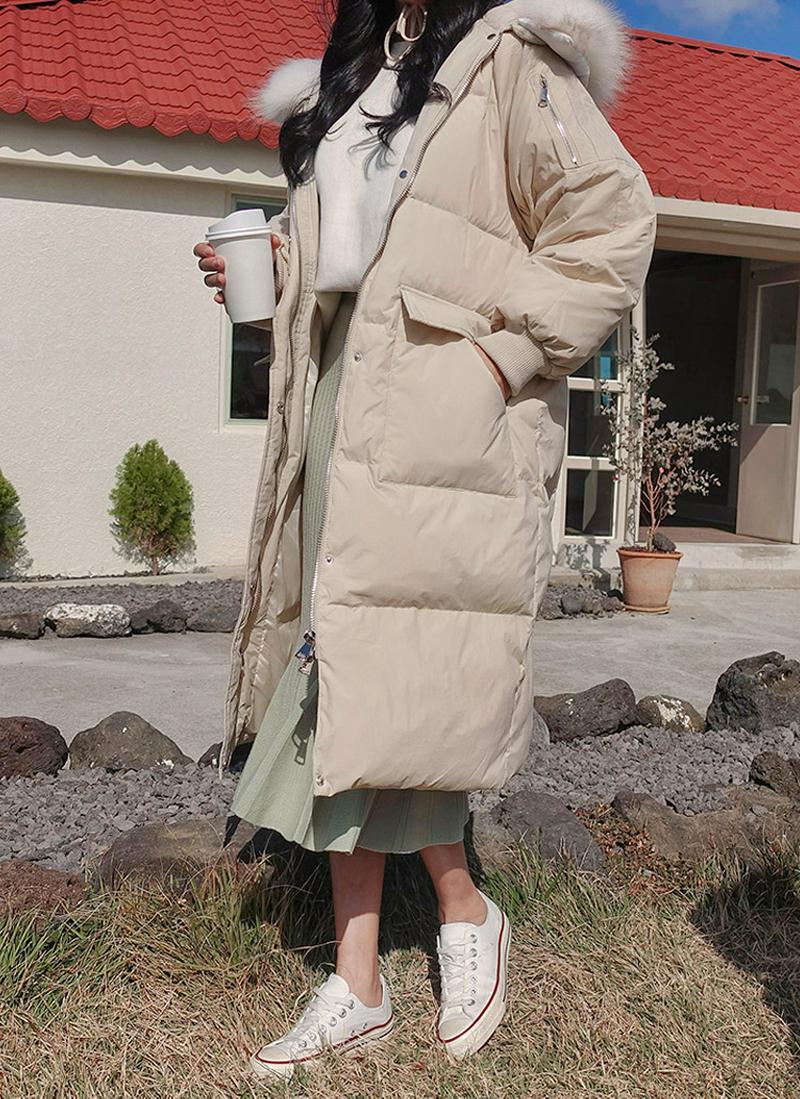 ファー付フードロングダウンジャケット