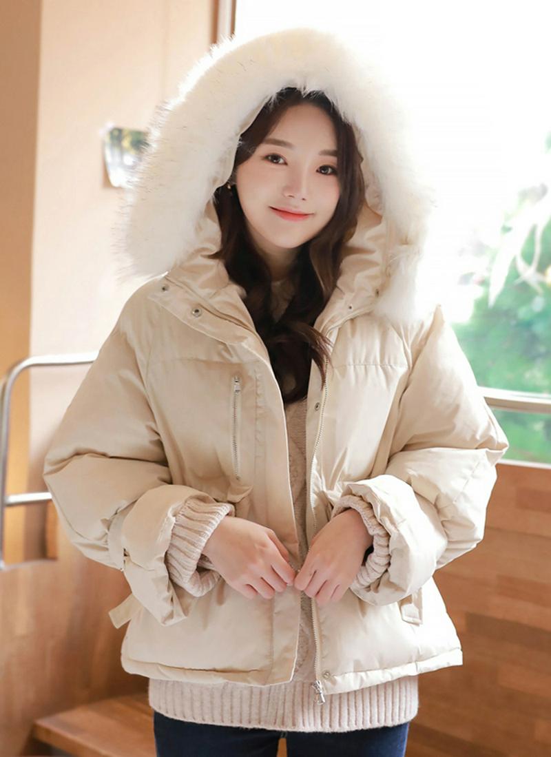 エコファーフード中綿ドロストジャケット