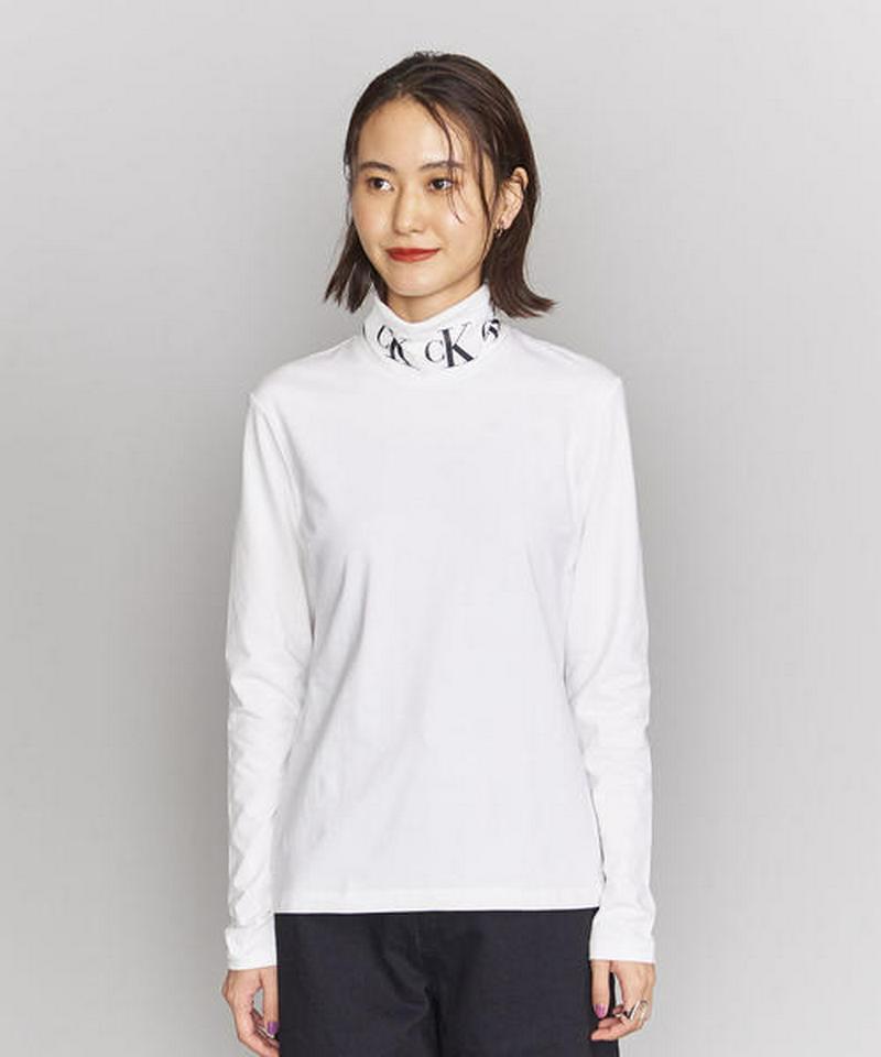 ＜Calvin Klein Jeans＞ネックラインロゴロングスリーブTシャツΨ