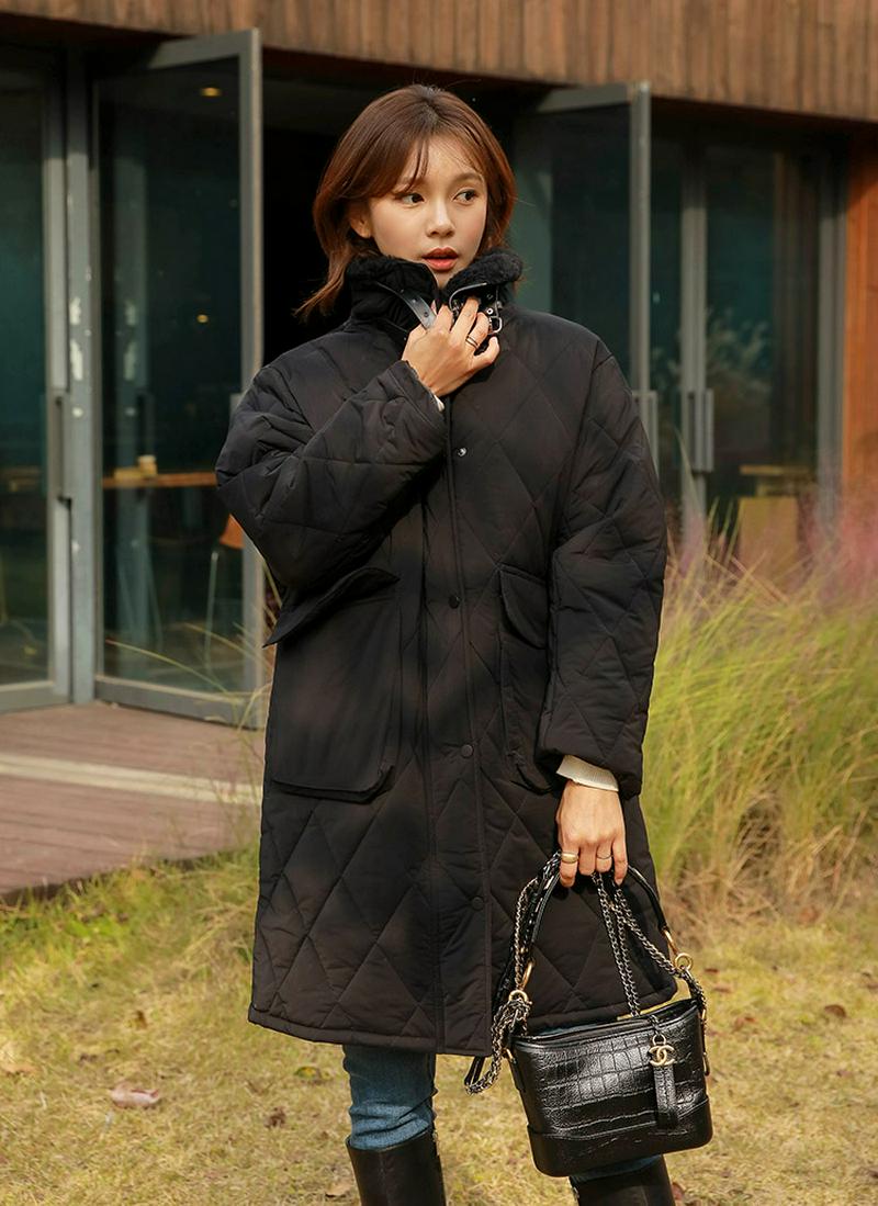 ベルトディテールキルティングジャケット