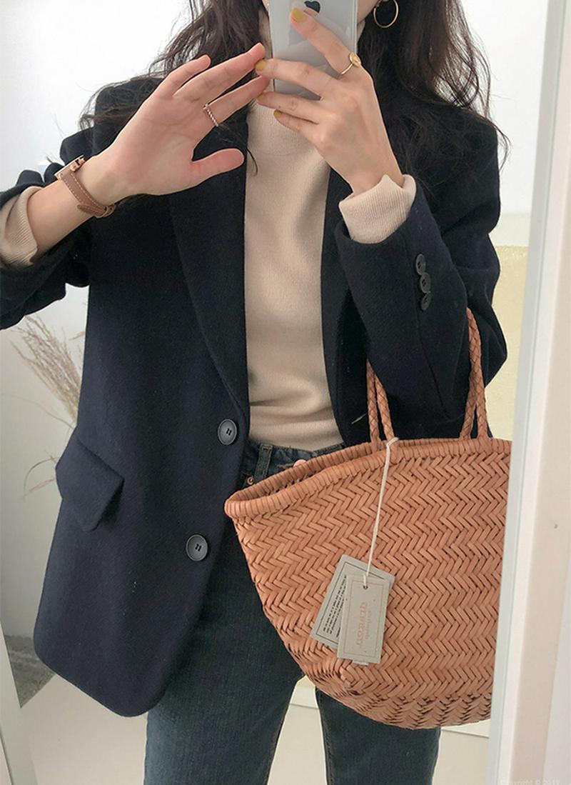 フラップポケットウール混ジャケット