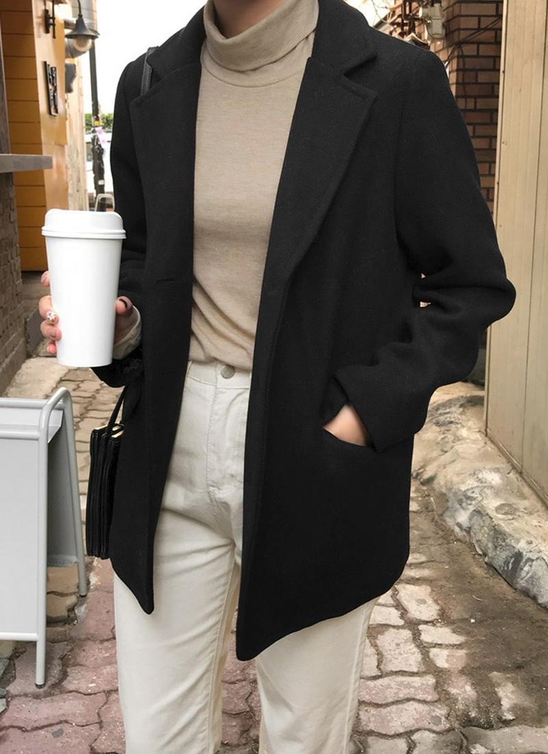 ウール混紡シングルジャケット