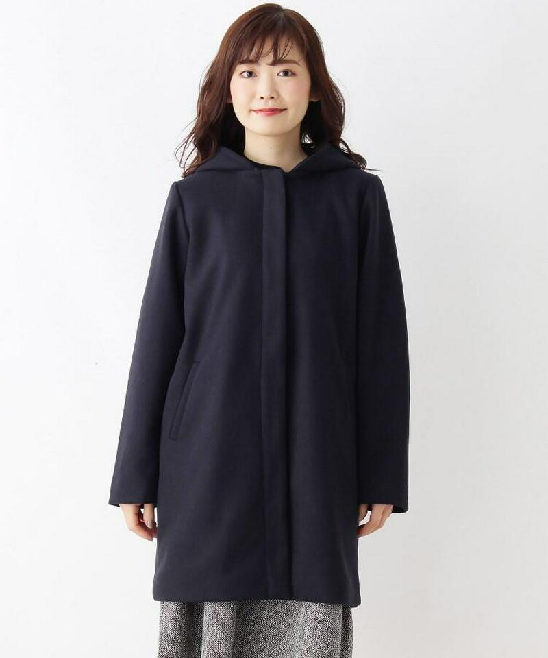カットメルトンフーデットコート