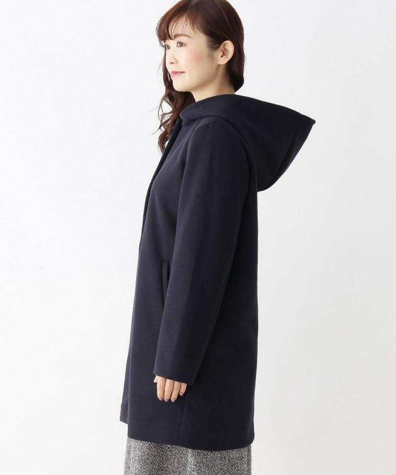 カットメルトンフーデットコート