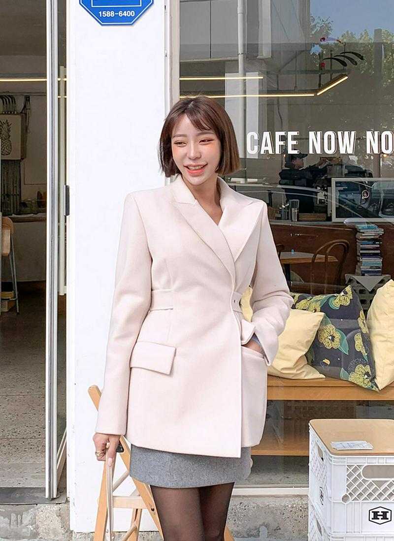 サイドベルトウール混ジャケット