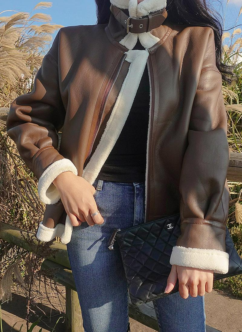 フロントジップエコムートンジャケット