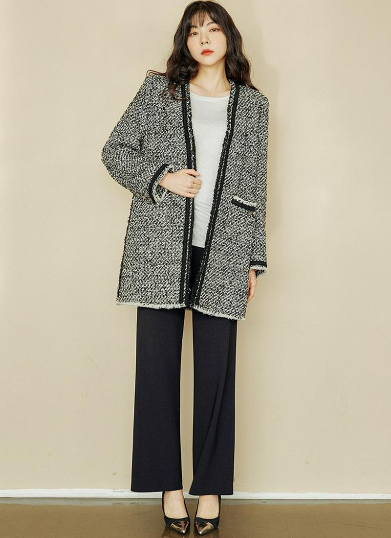 ツイードロングジャケット(アイボリー)