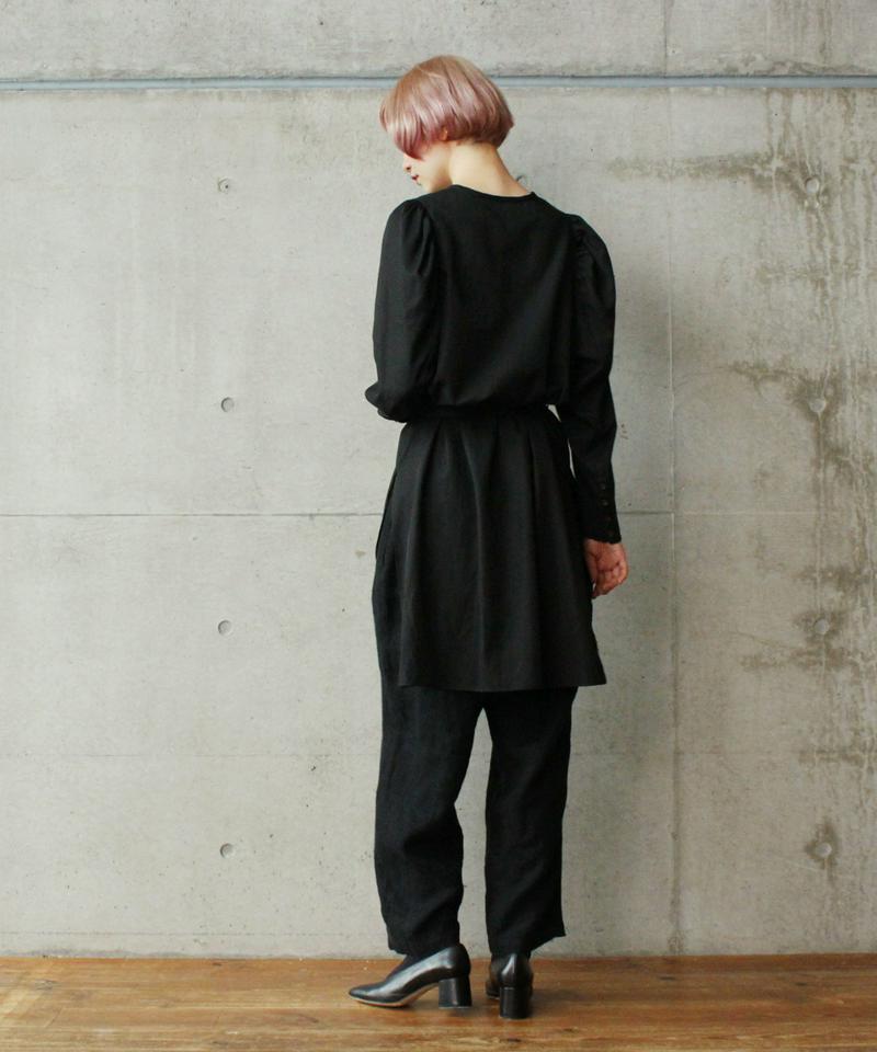 リネン起毛太テーパードパンツ