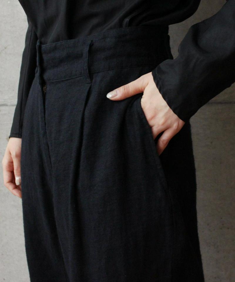 リネン起毛太テーパードパンツ