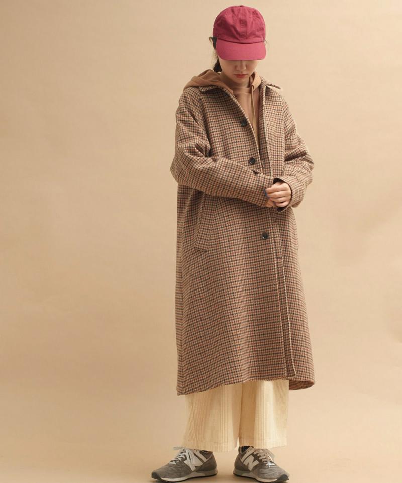○mat 英国調羊毛　チェックコート
