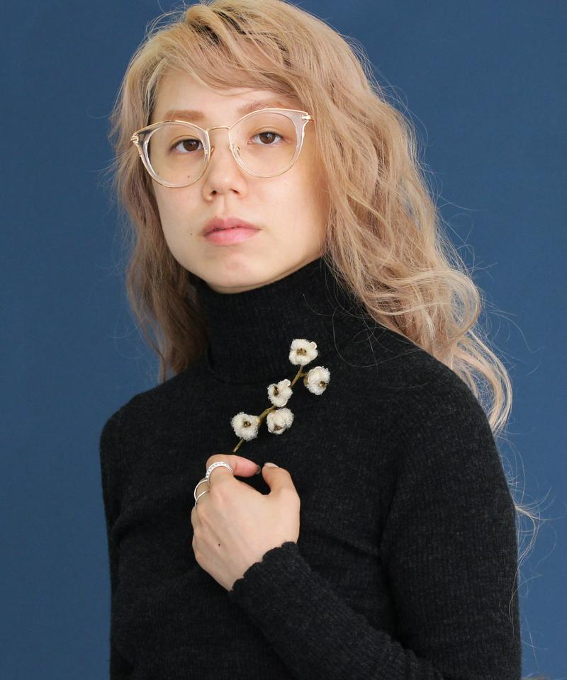 ○eiπe　アトリエ染花×eiπe　「綿花のコサージュ」ブローチ