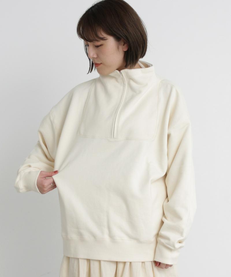 ○mat tight tension　裏毛ハーフジッププルオーバー
