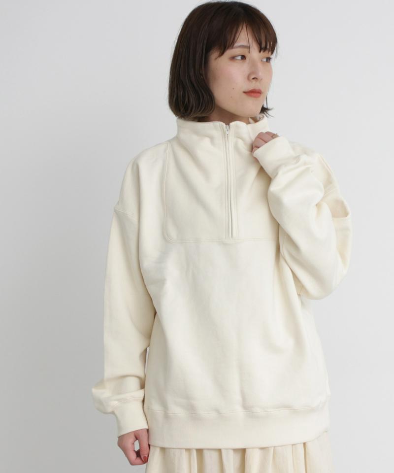 ○mat tight tension　裏毛ハーフジッププルオーバー